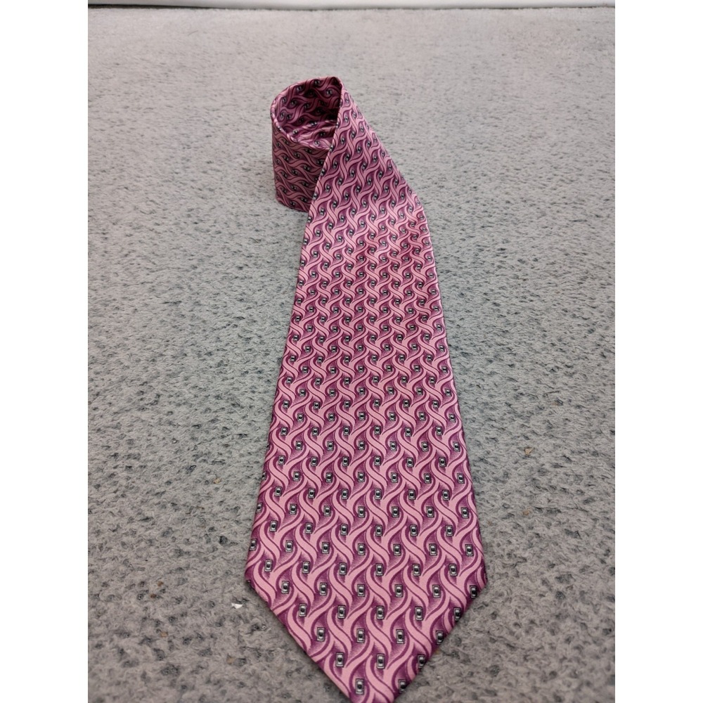 Romario Manzini Pink Eyelet Neck Tie 59"x3.5" Psychedelia Preppy Retro